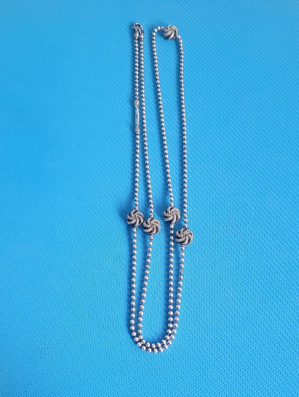LAGOS Two-Tone 5 LOVE Knot Bead Necklace